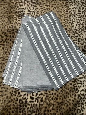 The Spring Shop Gray and White Striped Kitchen Towels- set of 3
